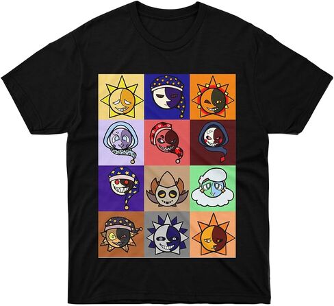 T-Shirt Sun Sleeve and Girl Moon Unisex Show Friend Gang Family Women Boy Gift for Men Multicoloured in Saudi Arabia