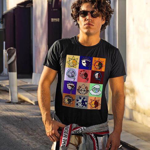 T-Shirt Sun Sleeve and Girl Moon Unisex Show Friend Gang Family Women Boy Gift for Men Multicoloured in Saudi Arabia