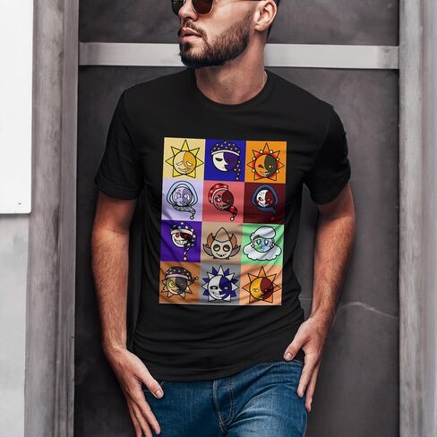 T-Shirt Sun Sleeve and Girl Moon Unisex Show Friend Gang Family Women Boy Gift for Men Multicoloured in Saudi Arabia