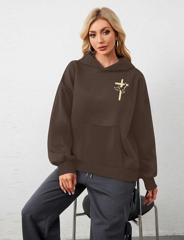 MAXIMGR Christian Sweatshirts for Women God Is Good Hoodies Oversized Jesus Religious Sweater Bible Verse Pullover Tops in Kuwait