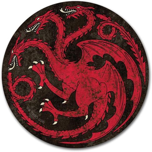 Elektroplate Officially Licensed Game of Thrones House Targaryen Dynamic Decal 3.5" Diameter | Premium All Weather for Car, Water Bottle, Laptop, Tablet, Cooler, Toolbox, Phone | Made in The USA in Saudi Arabia