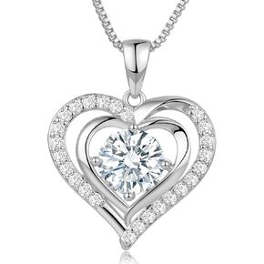 waitrose Moissanite Heart Necklace for Women Birthday Gifts for Wife S925 Sterling Silver Jewelry for Christmas Anniversary Valentine Birthday Gift for Her Girlfriend Mom in Saudi Arabia