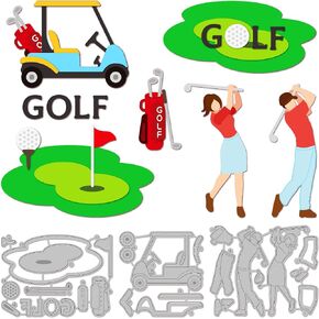 GLOBLELAND Golf Theme Metal Cutting Dies Die Cuts for DIY Scrapbooking Festival Birthday Wedding Cards Making Album Envelope Decoration,Matte Platinum in Kuwait