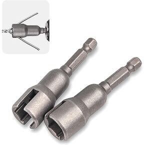 gunhunt 2 PCS Sloting Hexagonal Handle 1/4", Electric Screw Wrench Set, Slot Wrench, Wing Nuts Drill Bit Socket Wrenches Tool, for Wing-shaped Nuts, C-headic Hooks, Screw Hooks (Silver) in Kuwait