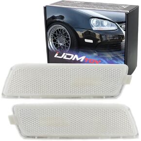 iJDMTOY Euro Clear Lens Front Bumper Side Marker Lamps Housings Compatible With Volkswagen 2006-2009 MK5 Golf/GTI Rabbit, 2005-2010 Jetta, 2008 R32, Replace OEM Amber Sidemarker Lamps in Saudi Arabia