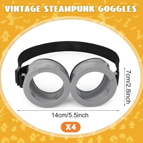 إكسسوارات أزياء الهالوين خمر نظارات Steampunk Round Round Cartoon Goggles Cosplay Party Supplies in Kuwait