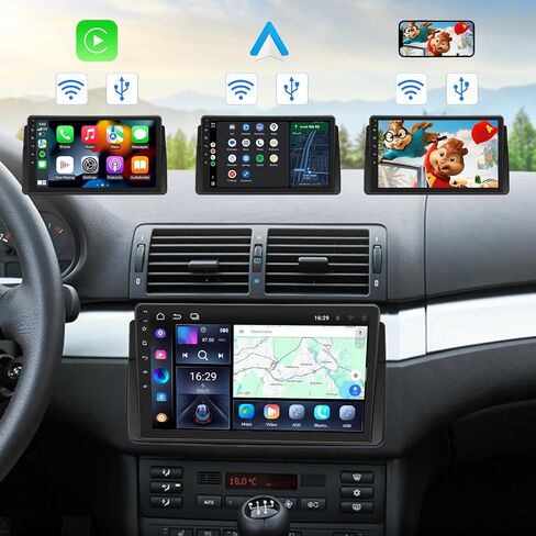 Eonon Car Stereo for BMW 3 Series 325i 330i M3 (E46) 1998-2006, Android 14 Wireless CarPlay Stereo, 9 Inch Touchscreen Android Auto Radio, Bluetooth/SWC/GPS, 3+32G - E46X7 in Kuwait