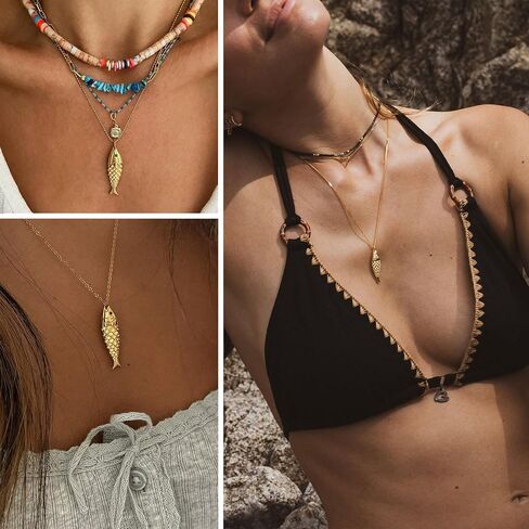 FAMARINE Gold Fish Necklaces for Women in Saudi Arabia