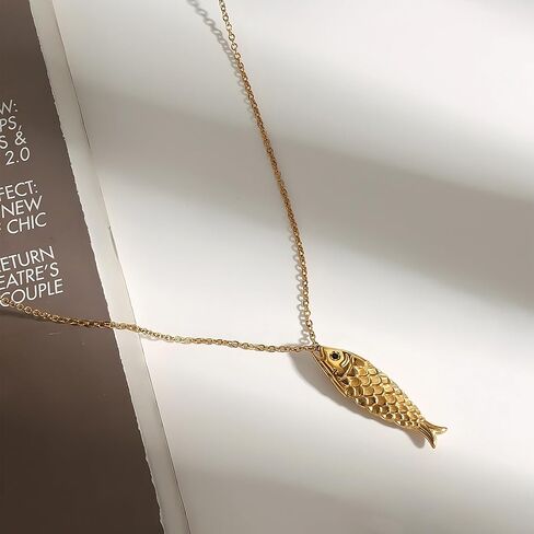 FAMARINE Gold Fish Necklaces for Women in Saudi Arabia