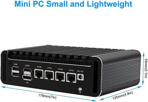 6 منافذ جدار الحماية الجهاز الدقيق ، Mini PC Intel Quad Celeron N5105 ، Inter I226-V LAN ، DDR4 RAM ، AES-NI ، جهاز التوجيه ، VPN ، لا RAM NO SSD in Kuwait