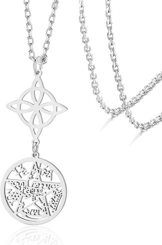 Vassago Witches Knot Netclace Tetragrammaton Pentagram Netclaces Celtic Knot Presetant Witchcraft Pagan المجوهرات الأيرلندية للنساء الرجال in Kuwait
