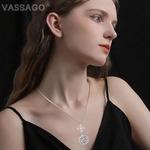 Vassago Witches Knot Netclace Tetragrammaton Pentagram Netclaces Celtic Knot Presetant Witchcraft Pagan المجوهرات الأيرلندية للنساء الرجال in Kuwait