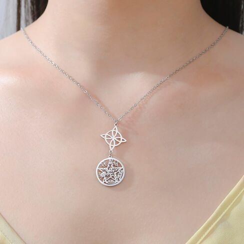 Vassago Witches Knot Netclace Tetragrammaton Pentagram Netclaces Celtic Knot Presetant Witchcraft Pagan المجوهرات الأيرلندية للنساء الرجال in Kuwait