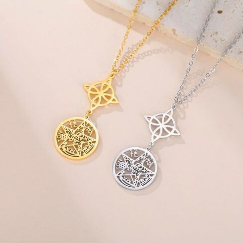 Vassago Witches Knot Netclace Tetragrammaton Pentagram Netclaces Celtic Knot Presetant Witchcraft Pagan المجوهرات الأيرلندية للنساء الرجال in Kuwait