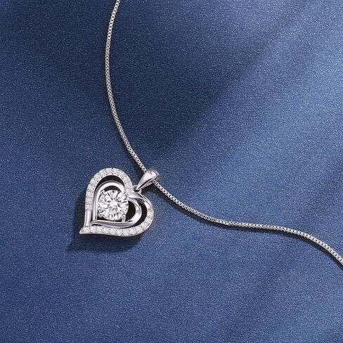 waitrose Moissanite Heart Necklace for Women Birthday Gifts for Wife S925 Sterling Silver Jewelry for Christmas Anniversary Valentine Birthday Gift for Her Girlfriend Mom in Saudi Arabia