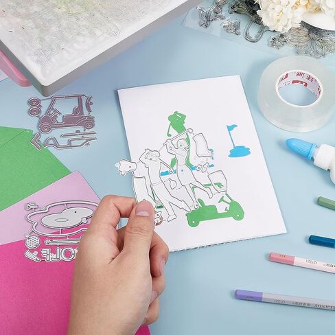GLOBLELAND Golf Theme Metal Cutting Dies Die Cuts for DIY Scrapbooking Festival Birthday Wedding Cards Making Album Envelope Decoration,Matte Platinum in Saudi Arabia