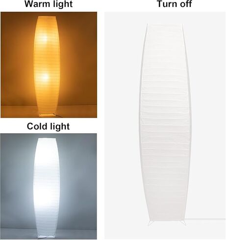 Paper Lamp Floor, Japanese Paper Lamp Rice Paper Lamp Shade, 59'' Minimalist Rice Paper Floor Lamp, Perfect for Living Room, Office, Bedroom, Kids Room, Reading, Home Decor（Oval 2 Pack） in Saudi Arabia