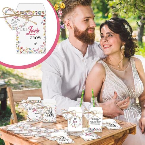 100 حزمة حزمة الحفلات الحزب الحزب الحزم تفضل مجموعة بذور حزم البذور المظلات اللاصقة ، شكرا لك العلامات هدايا استحمام الطفل لديكور حفل ضيف (كرافت ريفي) in Saudi Arabia