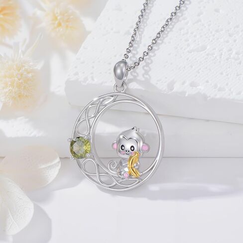 LONAGO Animal Necklace for Women 925 Sterling Silver Cute Duck Snail Mouse Chicken Monkey Pendant Necklace for Gifts in Saudi Arabia
