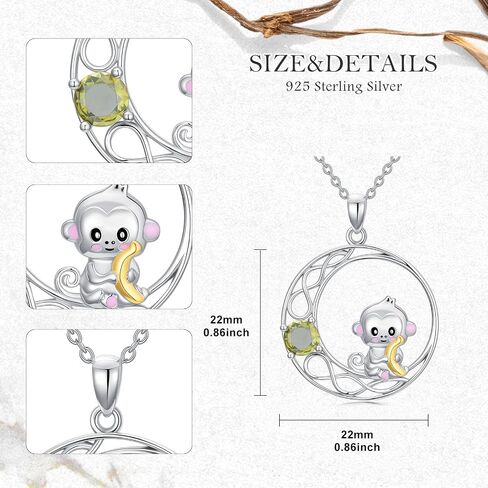 LONAGO Animal Necklace for Women 925 Sterling Silver Cute Duck Snail Mouse Chicken Monkey Pendant Necklace for Gifts in Saudi Arabia
