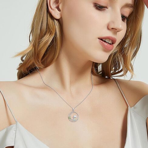 LONAGO Animal Necklace for Women 925 Sterling Silver Cute Duck Snail Mouse Chicken Monkey Pendant Necklace for Gifts in Saudi Arabia