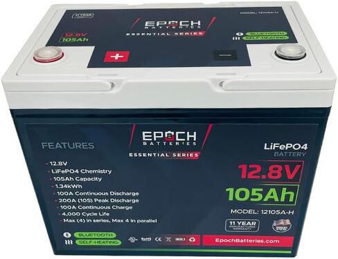 12V 460Ah Essential Series - Bluetooth & Heated LiFePO4 Battery, Group 8D, 5.88 kWh for Marine, RV, Solar, Off-Grid Power Systems (12V 460Ah) in Saudi Arabia