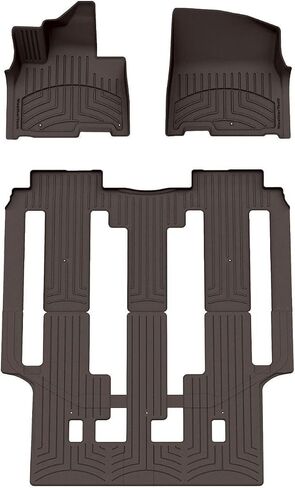 WeatherTech FloorLiner HP Custom Fit Floor Mats for Kia Carnival (Non-Hybrid) - Full Set (441672-1-2IM), Black in Saudi Arabia