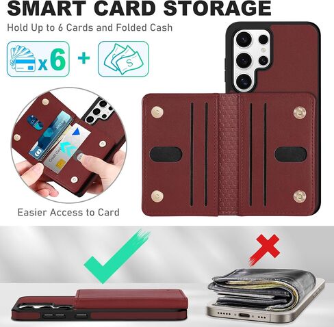 TUCCH Case for Galaxy S25 Plus with [Undetachable Wallet] RFID Blocking 6 Card Slots, PU Leather Magnetic Closure Folio Wallet Anti-Slip Shockproof Phone Cover for Galaxy S25 Plus 6.7" 2025, Dark Blue in Kuwait