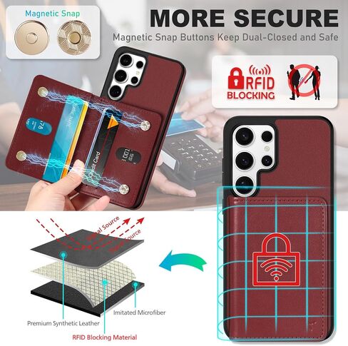 TUCCH Case for Galaxy S25 Plus with [Undetachable Wallet] RFID Blocking 6 Card Slots, PU Leather Magnetic Closure Folio Wallet Anti-Slip Shockproof Phone Cover for Galaxy S25 Plus 6.7" 2025, Dark Blue in Kuwait