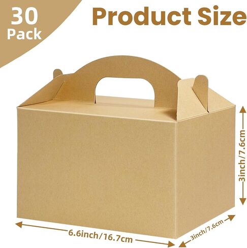Conchpeople 30 PCS Drailer Kraft Joxes ، 6.5 × 3.5 × 2 بوصة ، صناديق هدايا من الورق المقوى مع نافذة لصالح الحفلات ، الحلوى والمجوهرات ، صناديق التغليف الصابون كرافت in Kuwait