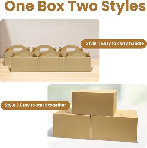 Conchpeople 30 PCS Drailer Kraft Joxes ، 6.5 × 3.5 × 2 بوصة ، صناديق هدايا من الورق المقوى مع نافذة لصالح الحفلات ، الحلوى والمجوهرات ، صناديق التغليف الصابون كرافت in Kuwait