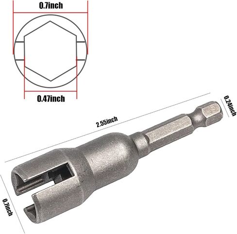 Gunhunt 2 PCS مقبض سداسي سداسي 1/4 "، مجموعة مفتاح برغي كهربائي ، مفتاح فتحة ، جناح صواميل الحفر مفاتيح المقبس ، للمكسرات على شكل الجناح ، والسنانير C ، خطافات المسمار (الفضة) in Saudi Arabia