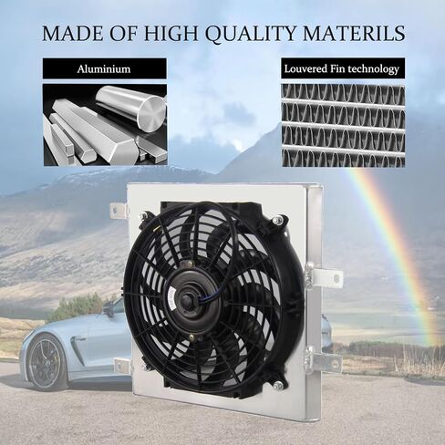 كفن الرادياتير الألمنيوم 12 "مجموعة ترحيل المعجبين متوافقة مع هوندا Civic EK eg Integra DC SOL 1992-2000 1993 1994 1995 1996 1997 1998 1999 in Saudi Arabia