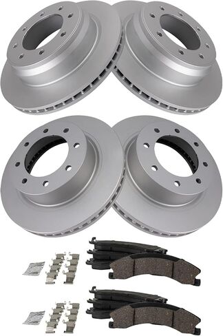 TRQ Front and Rear Brake Pad & Rotor Kit Brake Pads Brake Rotor Ceramic Premium G-Coated Compatible with 2012-2019 Nissan NV1500 NV2500 NV3500 in Saudi Arabia