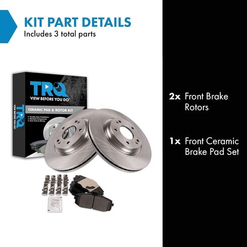 TRQ Front Brake Pad & Rotor Kit Brake Pads Brake Rotor Ceramic Compatible with 2021-2022 Hyundai Elantra 2020-2022 Sonata 2021 Kia K5 in Saudi Arabia