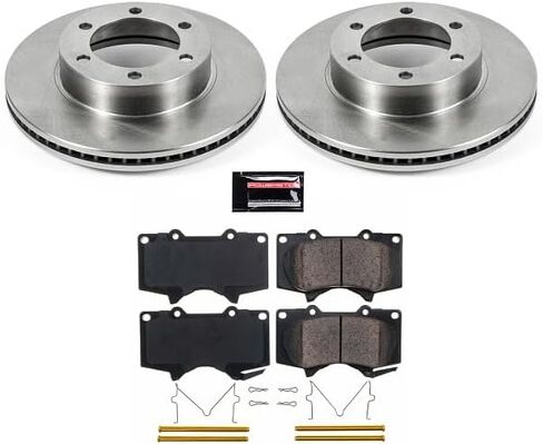 Power Stop CRK2324 Coated Brake Rotor & Ceramic Brake Pads- front For Toyota Sequoia 2001-2007, Toyota Tundra 2000-2006 [Model Specific] in Saudi Arabia