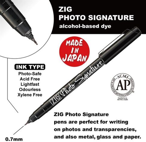 Zig 0.7mm Photo Signature Marker, Carded, Black in Saudi Arabia