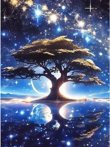 Skyboda Tree Diamond Painting Kits for Adults, DIY Tree Diamond Art Kits Full Round Drill Gem Art Diamond Crafts for Home Wall Art Decor 12×16inch in Saudi Arabia