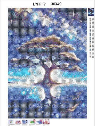 Skyboda Tree Diamond Painting Kits for Adults, DIY Tree Diamond Art Kits Full Round Drill Gem Art Diamond Crafts for Home Wall Art Decor 12×16inch in Saudi Arabia