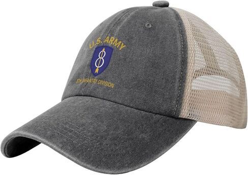 Us Army 8th Infantry Division Adjustable Cowboy Mesh Baseball Cap Unisex Outdoor Trucker Hat4 in Saudi Arabia