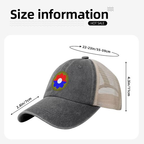 Us Army 9th Infantry Division Patch Adjustable Cowboy Mesh Baseball Cap Unisex Outdoor Trucker Hat1 in Saudi Arabia