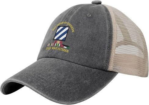 3rd Infantry Division Gulf War Veteran Adjustable Cowboy Mesh Baseball Cap Unisex Outdoor Trucker Hat4 Deep Heather in Saudi Arabia
