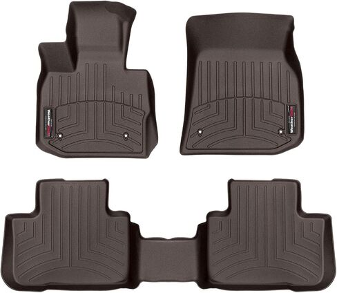 WeatherTech Custom Fit FloorLiners for BMW X3 30e, X3 30i, X3 M, X3 M Competition, X3 M40i, X4 30i - 1st & 2nd Row (441273-1-2), Black in Saudi Arabia