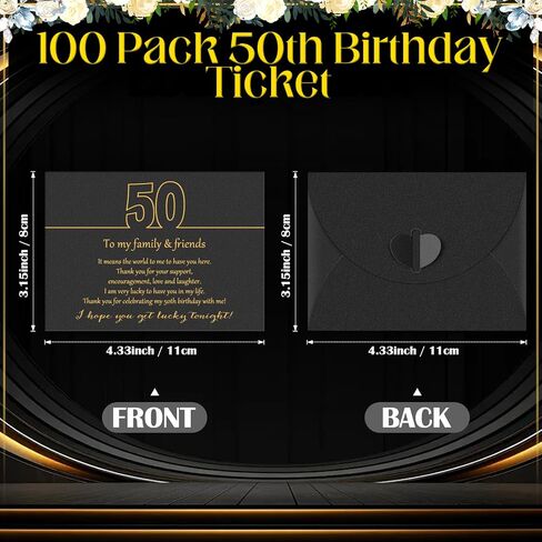 100 PCS مظاريف تذكرة يانصيب عيد ميلاد للضيوف 4.3 × 33 in Saudi Arabia
