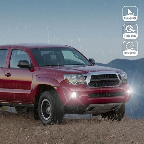 DOTCOM Front Bumper Fog Lights Assembly Compatible with Toyota Tacoma Solara Sequoia Tundra 2004-2015, Smoke Lens Left and Right in Kuwait