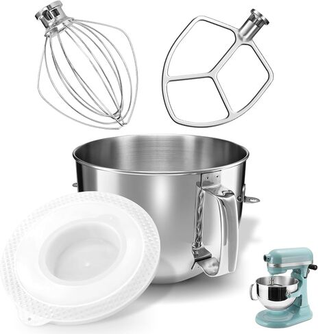 KN256WW مرفق خفقت الفولاذ المقاوم للصدأ لمساعدات المطبخ ، Woksaver 6QT Bowl-Lift Stand Mixer 6-Wire Presconsists ، متوافق مع Kitchaid KP26 ، KD26 ، Pro 6500 Series in Saudi Arabia