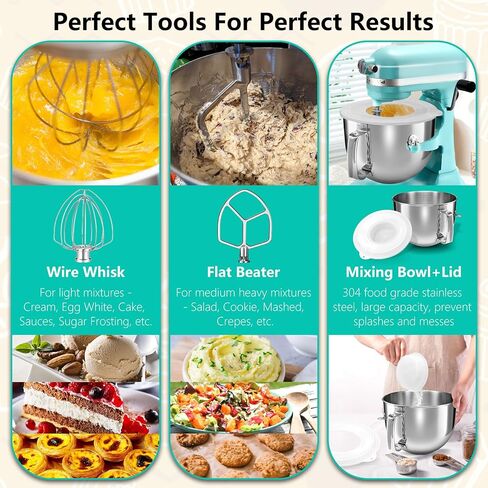 KN256WW مرفق خفقت الفولاذ المقاوم للصدأ لمساعدات المطبخ ، Woksaver 6QT Bowl-Lift Stand Mixer 6-Wire Presconsists ، متوافق مع Kitchaid KP26 ، KD26 ، Pro 6500 Series in Saudi Arabia