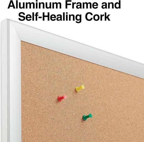 Staples 1682311 Standard Cork Bulletin Board Aluminum Finish Frame 3-Ft W X 2-Ft H in Saudi Arabia