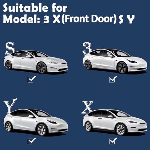 Compatible Tesla Car Door Logo Projector, Puddle Light, Car Threshold LED Magnetic Welcome Light for Tesla Model 3 Y X(Front Door) S Interior Atmosphere Accessories(4 Pieces) in Saudi Arabia