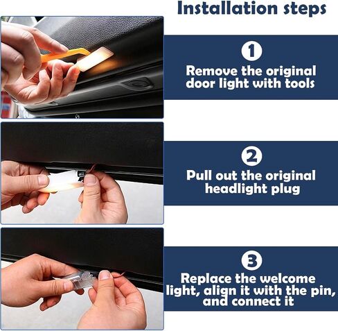 Compatible Tesla Car Door Logo Projector, Puddle Light, Car Threshold LED Magnetic Welcome Light for Tesla Model 3 Y X(Front Door) S Interior Atmosphere Accessories(4 Pieces) in Saudi Arabia